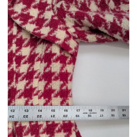 DIA Wool Alpaca Hot Pink Large Hounds Tooth Fitted Coat Size Small - Picture 11 of 15